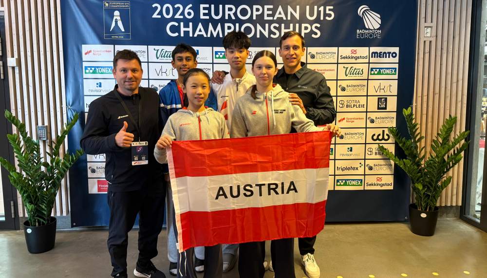 Erwin Dinh erreicht Achtelfinale - auch Damendoppel mit Auftakterfolg U15-Europameisterschaften 2026