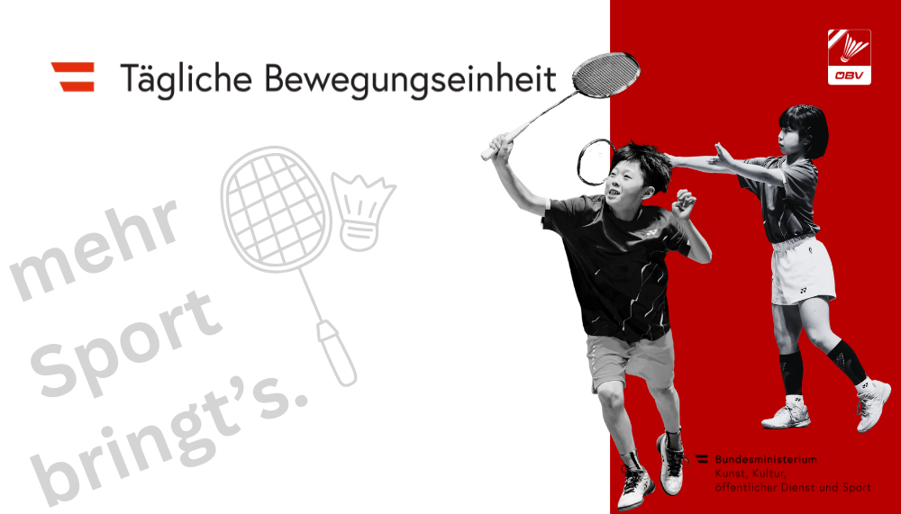 Jetzt Badminton-Pakete einmelden!
Tägliche Bewegungseinheit 2026/27